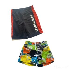 Lot: Marvel Spider-Man & Carter Swim Short Athleisure Y2K Blk Red & Multi Boy 2T